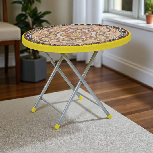 Printed Round table #215 yellow